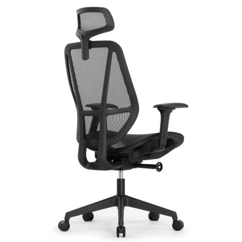 Кресло Falto Hop Eco HT-702A (чёрный каркас, обивка сетка чёрная, подголовник)