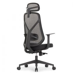 Эргономичное кресло оператора Kuraj (цвет: черный, подголовник, поясничный упор)