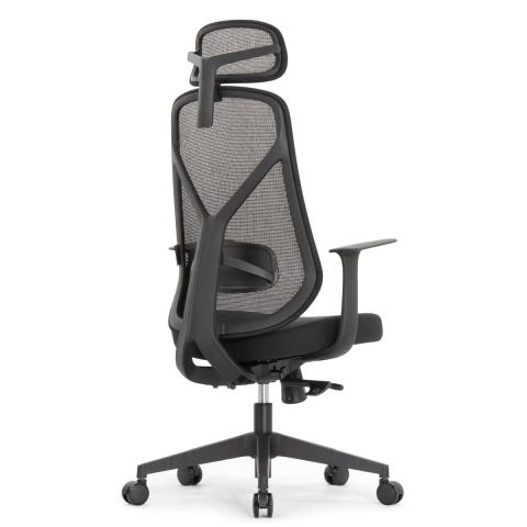 Эргономичное кресло оператора Kuraj (цвет: черный, подголовник, поясничный упор)