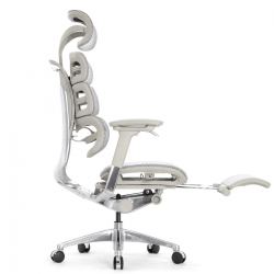 Компьютерное кресло Falto Evolution (серый каркас, сетка белая, подножка встроенная)