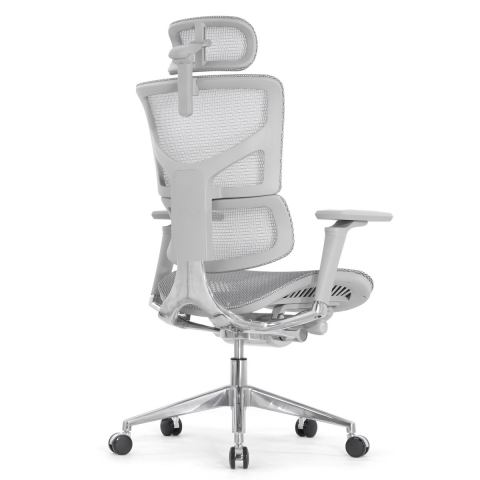 Кресло Falto Sail 2 (динамичный поясничный упор, подлокотникии 6D(360), сетка, каркас серый, белый)