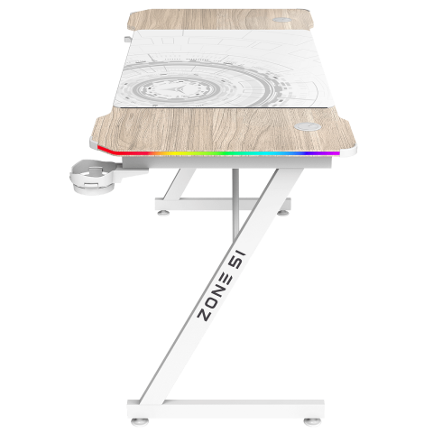 Стол компьютерный ZONE 51 TRINE 140 RGB Wood/White