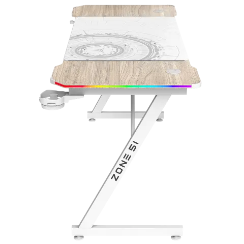 Стол компьютерный ZONE 51 TRINE 140 RGB Wood/White