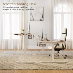 Стол компьютерный с электроприводом 178х117 Eureka ERK-EDI-FS-MW (Fan shaped), клён