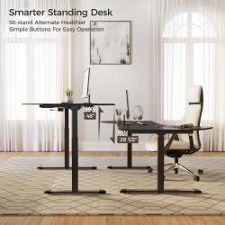 Стол компьютерный с электроприводом 178х117 Eureka ERK-EDI-FS-MSW (Fan shaped), чёрный