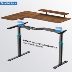 Стол для компьютера угловой (левый) c электрической регулировкой по высоте EUREKA ERK-L60L-WN