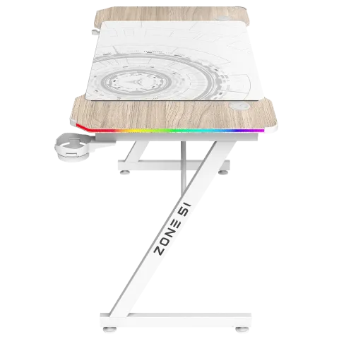 Стол компьютерный ZONE 51 TRINE 120 RGB Wood/White