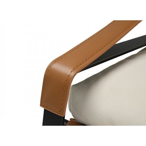 Кожаное кресло  ERK-LC03-DBW, коричневое, белое