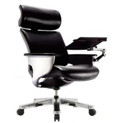 Кресло реклайнер Falto Nuvem Luxory Boss+ стол Notebook Stand , натуральная кожа LE2095 Black Roll