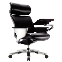 Кресло реклайнер Falto Nuvem Luxory Boss+ стол Notebook Stand , натуральная кожа LE2095 Black Roll