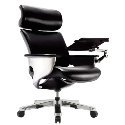 Кресло реклайнер Falto Nuvem Luxory Boss+ стол Notebook Stand , натуральная кожа LE2095 Black Roll