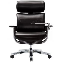 Кресло реклайнер Falto Nuvem Luxory Boss+ стол Notebook Stand , натуральная кожа LE2095 Black Roll