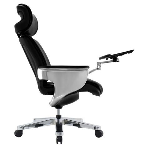 Кресло реклайнер Falto Nuvem Luxory Boss+ стол Notebook Stand , натуральная кожа LE2095 Black Roll