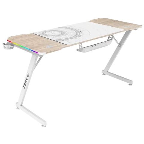 Стол компьютерный ZONE 51 TRINE 140 RGB Wood/White