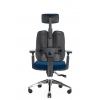 Кресло офисное ортопедическое Falto Orto Alpha AM-02A (черный каркас/обивка ткань d.blue LM-07)