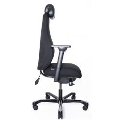 Кресло Dispatcher–Lux Long 1901-8H D.GREY SV-280-3001 (черный каркас/серая ткань/ал. крестовина)