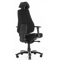 Кресло Falto Dispatcher Orto (черный каркас/черная ткань/ал. крестовина)