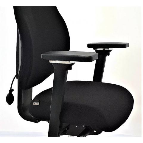 Кресло Falto Smart-T 1501-10H ong Fighter black 60999 (черный каркас/черная ткань /подголовник кожа натур.)