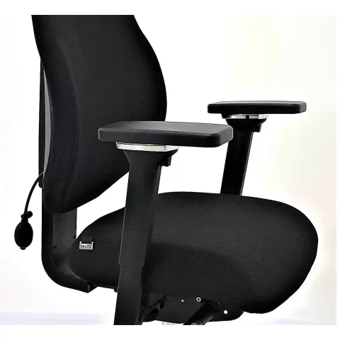 Кресло Falto Smart-T 1501-10H ong Fighter black 60999 (черный каркас/черная ткань /подголовник кожа натур.)