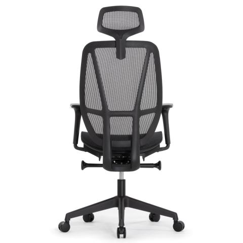 Кресло Falto Hop Eco HT-702A (чёрный каркас, обивка сетка чёрная, подголовник)