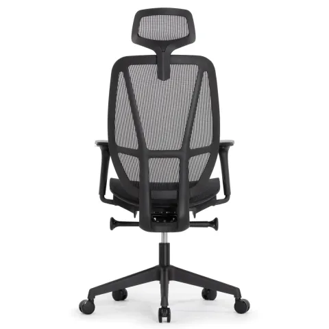 Кресло Falto Hop Eco HT-702A (чёрный каркас, обивка сетка чёрная, подголовник)