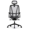 Кресло Falto Hop Eco HT-702A (чёрный каркас, обивка сетка серый, подголовник)