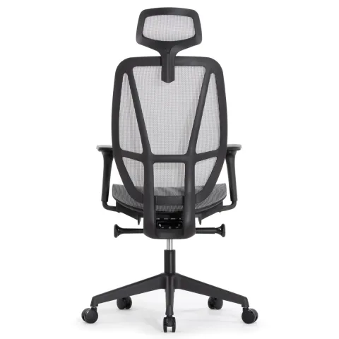 Кресло Falto Hop Eco HT-702A (чёрный каркас, обивка сетка серый, подголовник)