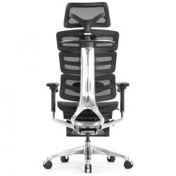 Компьютерное кресло Falto Evolution (чёрный каркас, сетка чёрная, подножка встроенная)