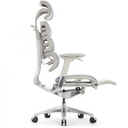 Компьютерное кресло Falto Evolution (серый каркас, сетка белая, подножка встроенная)