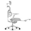 Кресло с подножкой Falto Pro 2 (3D поясничный упор, подголовник 4D,сетка, каркас серый, белый)