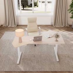 Стол компьютерный с электроприводом 178х117 Eureka ERK-EDI-FS-MW (Fan shaped), клён