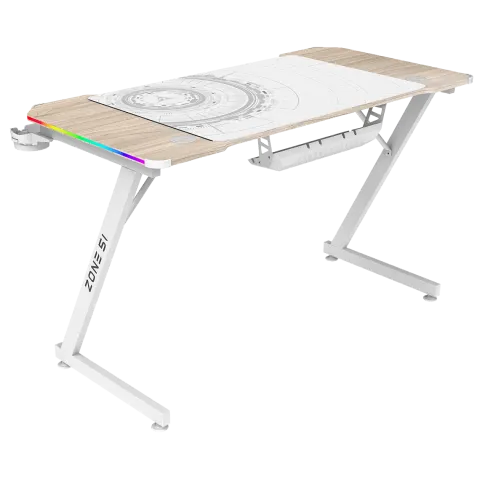 Стол компьютерный ZONE 51 TRINE 120 Wood/White