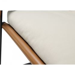 Кожаное кресло  ERK-LC03-DBW, коричневое, белое