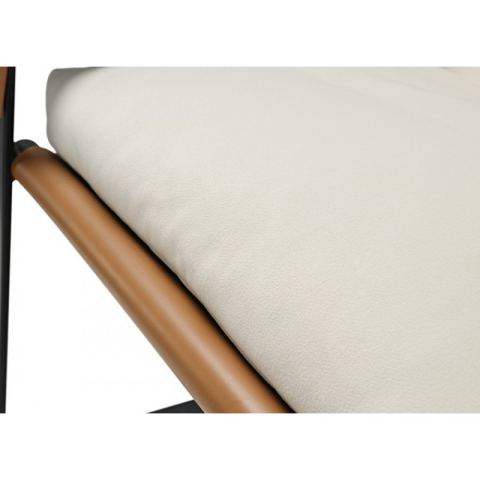 Кожаное кресло  ERK-LC03-DBW, коричневое, белое