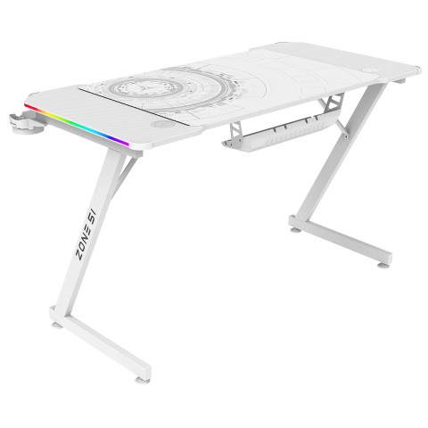 Стол компьютерный ZONE 51 TRINE 120 RGB White