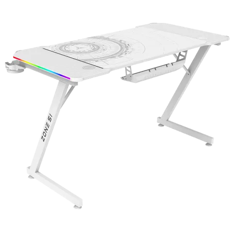 Стол компьютерный ZONE 51 TRINE 120 RGB White