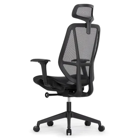 Кресло Falto Hop Eco HT-702A (чёрный каркас, обивка сетка чёрная, подголовник)