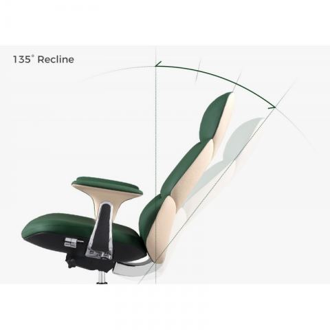 Эргономичное компьютерное кресло руководителя Eureka OC21 Paulo (Nappa кожа), зелёное