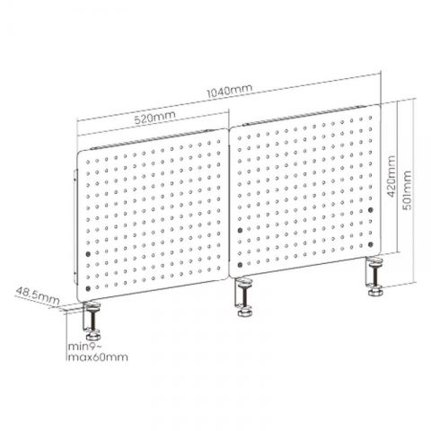 Перфо-борд (доска) для организации рабочего места FoxGear FG-DAZZL-2P, черный