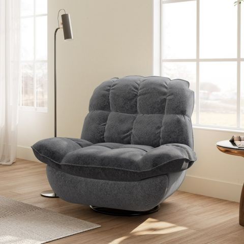 Электрическое кресло-реклайнер Eureka с местом для хранения вещей, серый