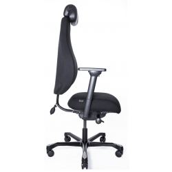 Кресло Dispatcher–Lux Long 1901-8H D.GREY SV-280-3001 (черный каркас/серая ткань/ал. крестовина)