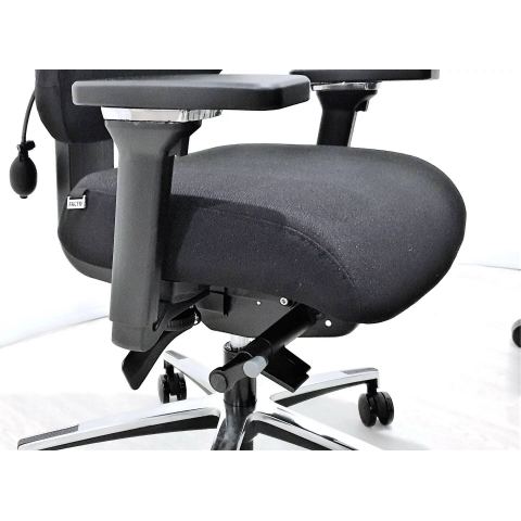 Кресло Falto Smart-T 1501-10H ong Fighter black 60999 (черный каркас/черная ткань /подголовник кожа натур.)