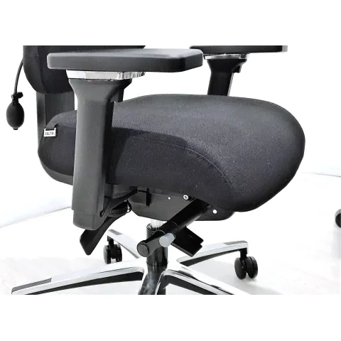 Кресло Falto Smart-T 1501-10H ong Fighter black 60999 (черный каркас/черная ткань /подголовник кожа натур.)