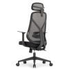 Эргономичное кресло оператора Kuraj (цвет: черный, подголовник, поясничный упор)