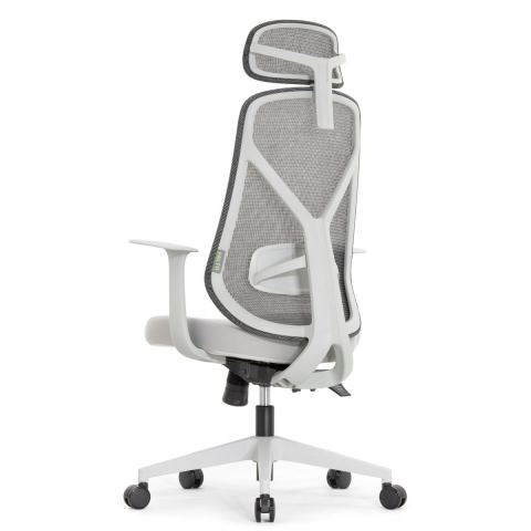 Эргономичное кресло оператора Kuraj (цвет: серый, подголовник, поясничный упор)