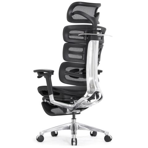 Компьютерное кресло Falto Evolution (чёрный каркас, сетка чёрная, подножка встроенная)