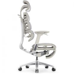 Компьютерное кресло Falto Evolution (серый каркас, сетка белая, подножка встроенная)