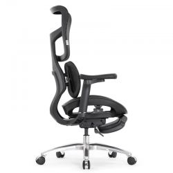 Кресло с подножкой SIHOO Doro S100 (разделенный поясничный упор, сетка, черный)
