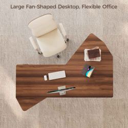 Стол компьютерный с электроприводом 178х117 Eureka ERK-EDI-FS-WN (Fan shaped), орех