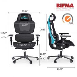 Эргономичное компьютерное кресло Eureka TYPHON, Blue